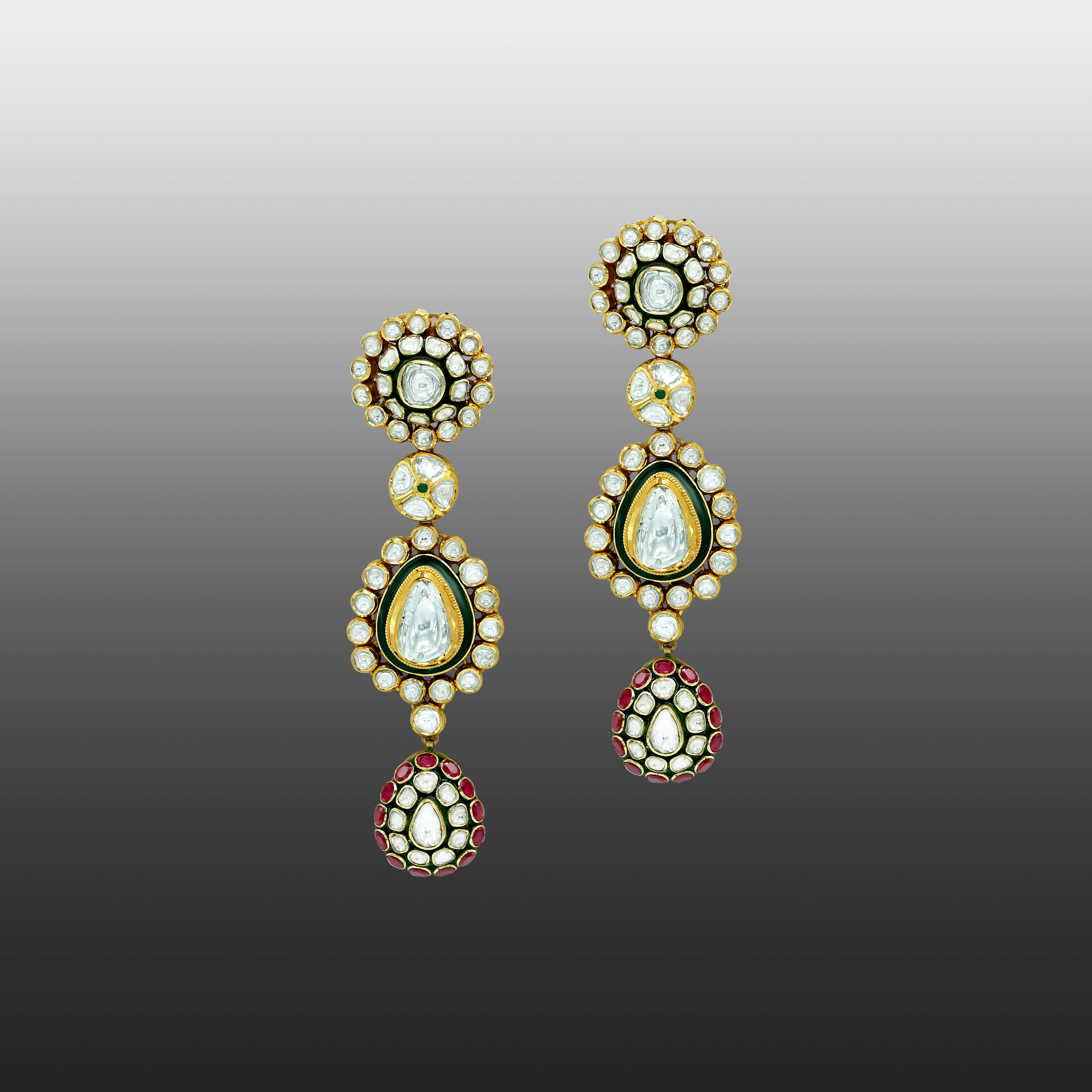 Bridal Polki Choker with Rubies, Green Meena, and Makadi Design Necklace Set